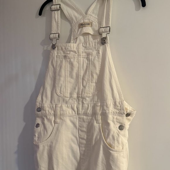madewell white straight-leg overalls size M - Picture 3 of 4